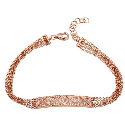 rose gold diamond bracelet women's.